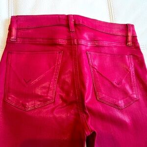 💋 NEW RED *WAXED* HUDSON SKINNY JEANS Size 27
